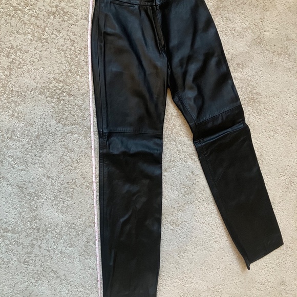 BCBG Max Azria Black Leather Pants Size 2 New w/o tags - Picture 12 of 13
